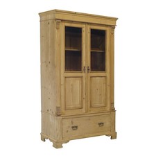 Vitrinenschrank Bücherschrank 2-türig aus Weichholz B: 108 cm -11782-