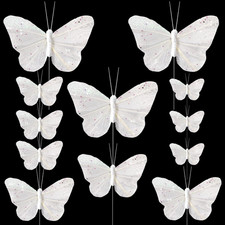 12 Schmetterlinge Weiß 3D