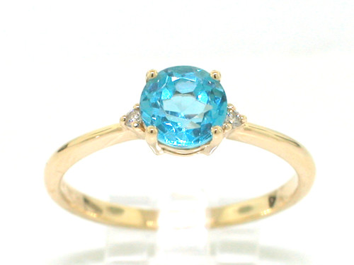 Blautopas ring 750 - blautopas, gelbgold