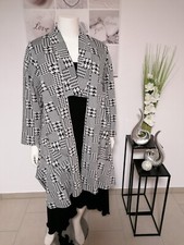 POSEERCOSIDO - stylischer offener Designer-Mantel Gr.52-58 s/w Hahnentrittmuster