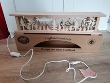 Sigro Schwibbogenbank / Schwibbogen-Unterbau mit Beleuchtung Motiv Wald Vögel 