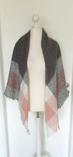 Umhang Stola Schal rosa grau