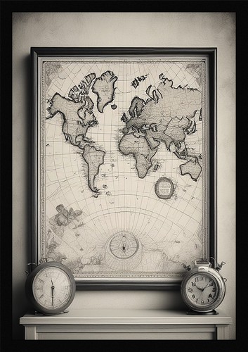 Vintage karte wandbild anmutig - vintage,