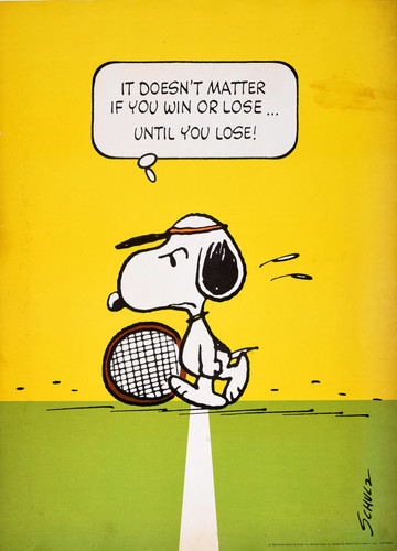 Snoopy win lose tennis schulz - snoopy,