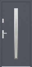 Aluminium-Stahl Nebeneingangstür "SAMIA" 68 mm Anthrazit Eisenglimmer