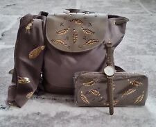 Damen Accessoire Geschenk Set 4 Tlg. Rucksack Tasche Geldbörse Uhr Halstuch NEU