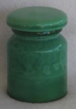 Art Deco Deckeldose Malachit Apothekerdose Glas Kurt Schlevogt Böhmen  (A182)