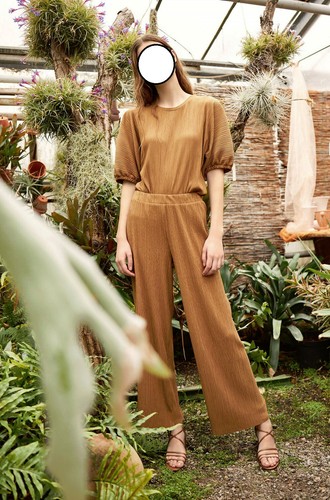 Plisse set weite hose und - plisse,