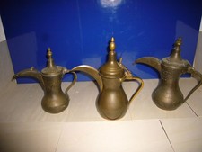 3 Schnabelkanne  Tee / Mocca / Kaffee Kanne Kupfer Messing Alt