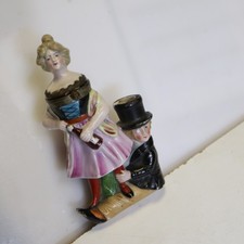 Außergewöhnliche, historische Figuren Porzellankopfpfeife, 19. Jhd., 14 cm   D9