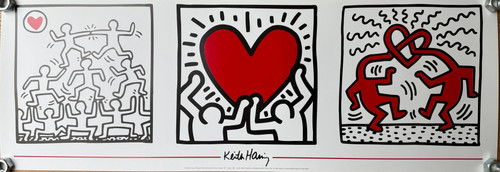 Keith haring trittico amore - keith, 1