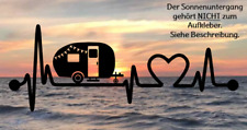 Aufkleber Wohnwagen Herzschlaglinie Wohnwagen, Auto