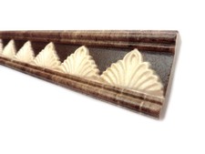 Fliesenbordüre 25x3,7 cm Fliesen Bordüren Serene Moldura rustikal Ornament beige