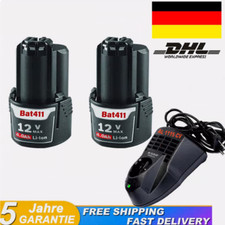2X Für Bosch GBA 12V 4.8Ah Akku /Ladegerät BAT411 BAT420 GSR GDR GSA BAT412 GWI