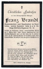 Sterbebild - Kanonier k.k