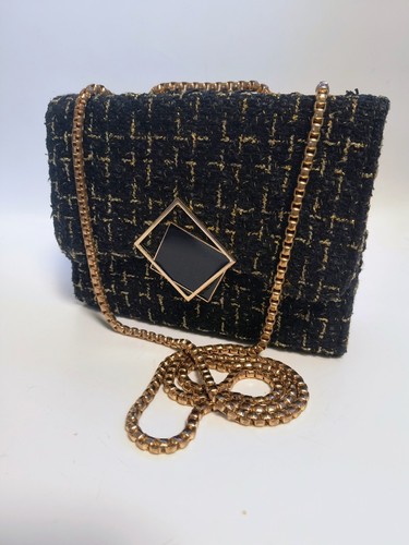 Elegante tweed handtasche - tweed,
