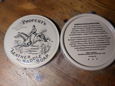 Propert's Leather Saddle Soap Blech-Dose Deutsch Made in Britain T4774 Vintage