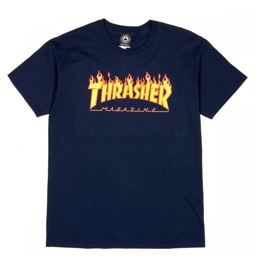 Thrasher shirt flame navy - t-shirt,