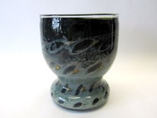 EISCH Studioglas Kunst Glas Objekt Schale Vase Pokal Pfauenauge