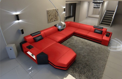Ledercouch wohnlandschaft sofa - ledercouch,