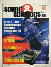 SOUND & SOLUTIONS 1/2001 & MIX & MUSIC 1/2001 - JBL VERTEC CROWN C AUDIO PULSE