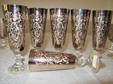 6 Romantische Vincennes Eisch Sektgläser Sekt Kristallglas Gravur Handmalerei