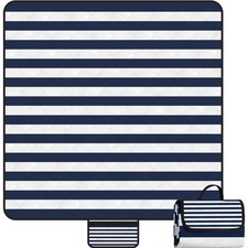 Picknickdecke Sandfrei  XXL Strandmatte 200x200 cm Blau
