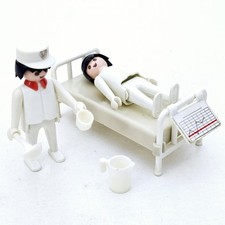 1976 playmobil Klicky 3404 KRANKENSTATION Teile Pfleger Bett Kelle Tasse Kanne