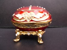 edles Schmuck-Ei__Deckeldose__Metall mit echten Swarovski Steinen_emailiert ____