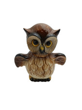 Goebel Eule Spardose – Keramik – 14 × 13 × 9 cm – Braun glasiert – Vintage ohne