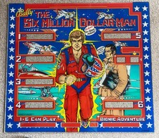 Flipperscheibe - Bally MFG.Corp.1978 "The Six Million Dollar Man" PinballArt USA