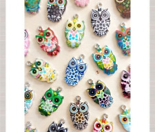 3 x Emaillierte Eulen