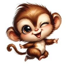 Cute Monkey Cartoon Baby