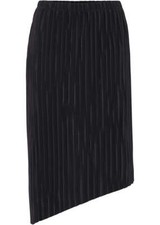 Plissée-Rock mit asymmetrischem Saum Gr. 40/42 Schwarz Damen Freizeit-Skirt Neu*