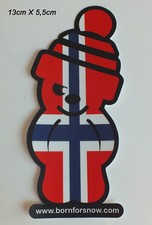 Aufkleber Sticker Norwegen Norway Flag Flagge snowboard Ski Born for Snow 