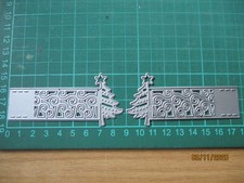 2 Stanzschablonen  Banderole für Weihnachts-Grußkarten "Tannenbaum",  neuwertig,