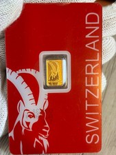 Pamp Goldbarren 1 Gramm Swiss Steinbock Capricorn 999,9  mit Schutzfolie  