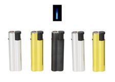 10 x Feuerzeug Turbo Sturm Flamme Gas Metall Wind Jet nachfüllbar Piezo bunt