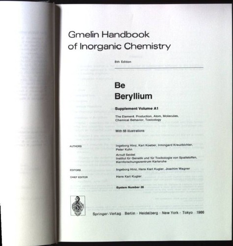 Gmelin handbook inorganic - handbook,