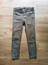 ZARA Damen Low Waist Jeans Hose Khaki Grün Gr. 38