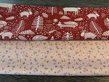 2 Stoffreste Blümchen Rosa