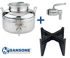 BEHÄLTER ÖLFASS EDELSTAHL 18/10 SANSONE LT 5 MIT HAHN (27866)
