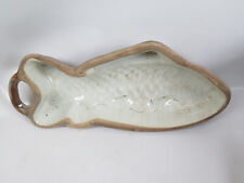 Antike Steingut Fisch Auflauf- bzw.Terrinenform Ofen ca. 1900 braun 32,4 cm L