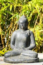 Meditations Buddha  Indonesien Lavastein Skulptur Statue Feng Shui Garten Deko