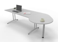 Schreibtisch mit Anbautisch Beraterschreibtisch 240 cm Schreibtischkombination