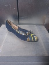 Neu BRUNELLA Ballerinas Gr 40 dunkelblau creme Wildleder Halbschuhe Slipper 1765