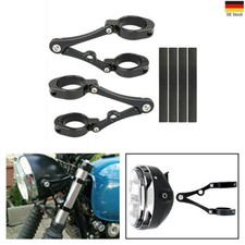1Paar Motorrad Scheinwerfer Blinker Halter Halterung für 39- 41mm Gabel Schwarz