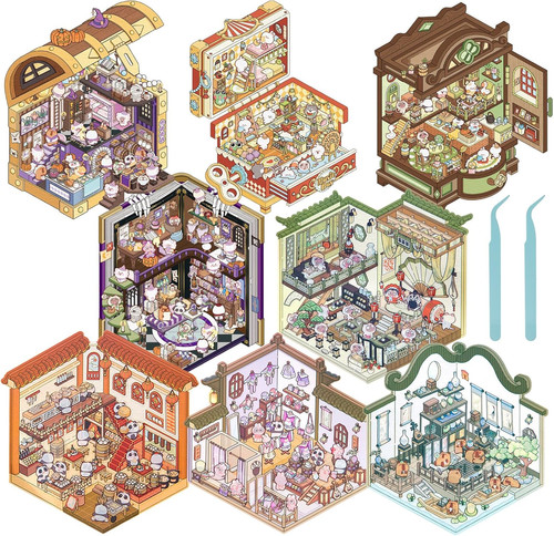 Sets sticker scene - 8, 3d