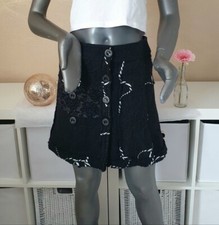 Patchwork Rock Minirock Wollrock Winterrock 80% Wolle schwarz Gr. S