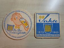 2 alte (z.B. 1963) Bierdeckel BBK Kaiserslautern (+1993)
